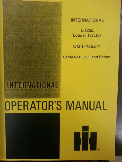 International harvester 125e crawler operators manual. - A guide to better health by yehonatan sraya.
