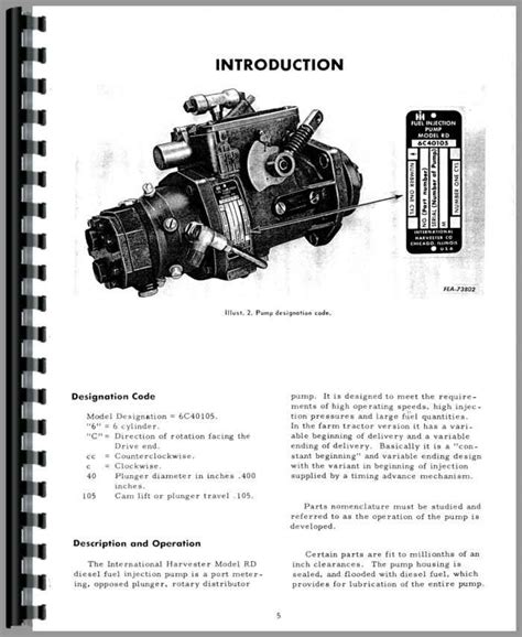 International harvester rd diesel pump parts manual. - Manuale di servizio jonsereds 49 sp.