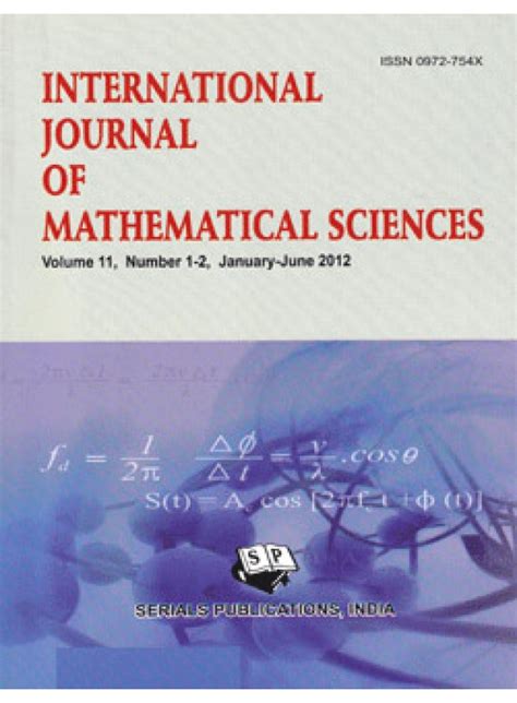 International journal of mathematics and mathematical sciences.  6 No.  International ...