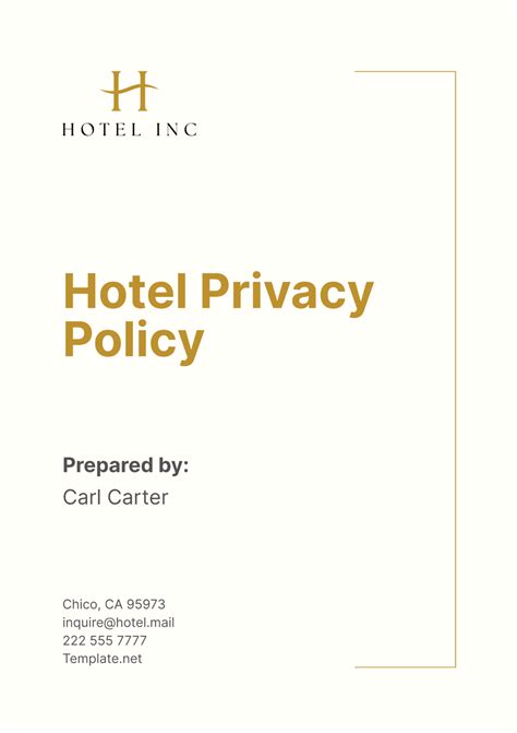 Internet Privacy Policy Template For Hotel