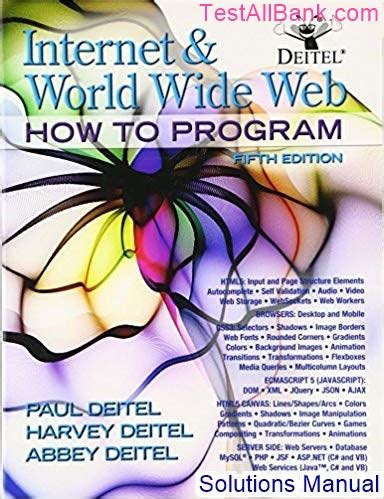 Internet and world wide web how to program solution manual. - Libro di testo di progettazione e sviluppo di farmaci textbook of drug design and development.