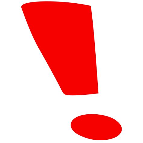 A large red exclamation mark (!) symbol emoji. Red Exclamation M