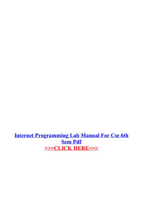 Internet programming cse sem lab manual. - Free lincoln mark 8 repair manual download.
