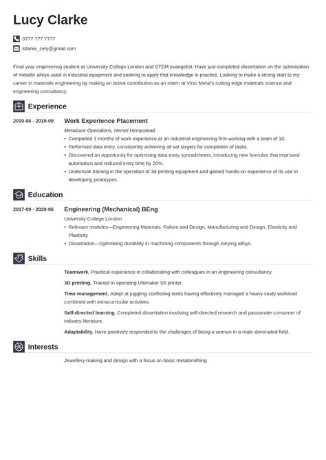 Internship Cv Template Internship Cv Sample And How To Write 10