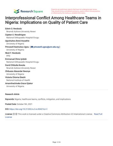 Interprofessional conflict in healthcare.  PDF | Introduction: The primary obligati...