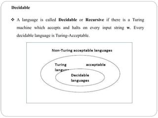 Intersection of decidable and undecidable language.  Equivalence Problem Since we no...