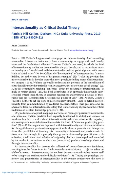 Full Download Intersectionality As Critical Social Theory By Patricia Hill Collins