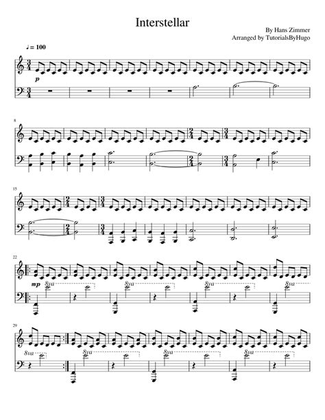 Interstellar sheet music. sheet music for Interstellar (Main Theme) [easy] by Yannick Streibert. Sheet music arranged for Easy Piano in A Minor. SKU: MN0260628 