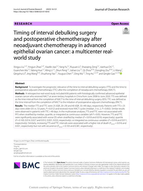 Interval Debulking for Ovarian Cancer - WebMD