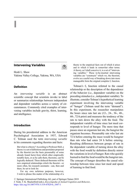 Intervening variable.  Apr 24, 2018 · An intervening variable is an abstract scient...