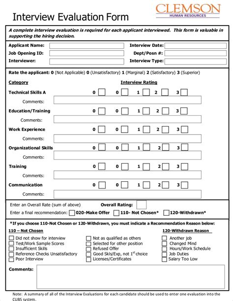 Interview Assessment Form