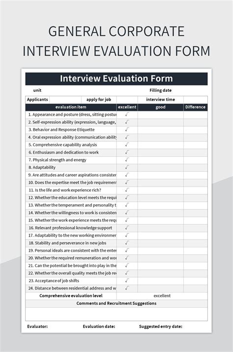 Interview Evaluation Form Download Free Documents for PDF, Word, Excel Evaluation form