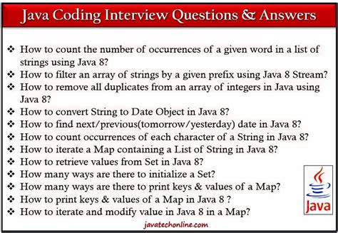 Interview Programming Java For Answers Questions
