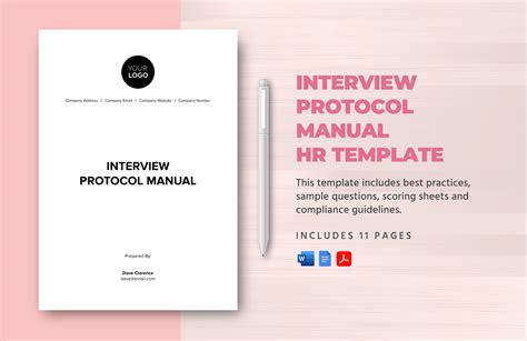 Interview Protocol Manual HR Template in PDF, Word, Google Docs