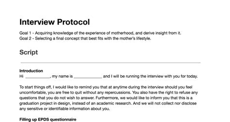 Interview Protocol Template, Web Interview Protocols Act As A Guide For