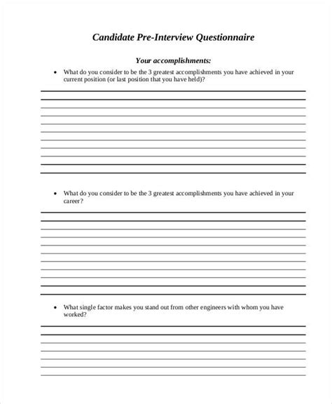Interview Questionnaire 24+ Examples, Format, Pdf Examples