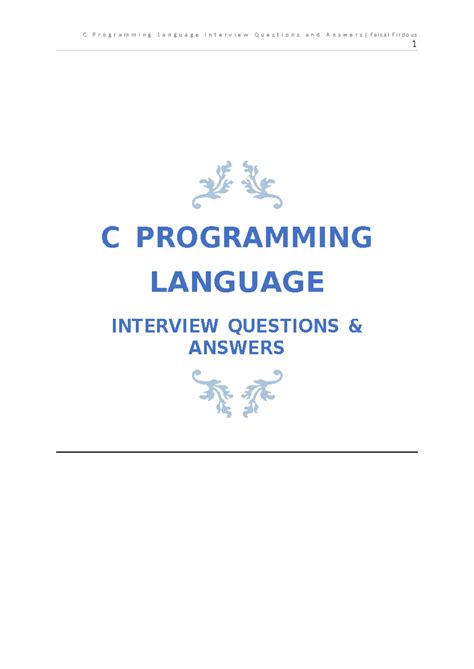 Interview Questions And Answers In C Programming Language Pdf filecloudsu