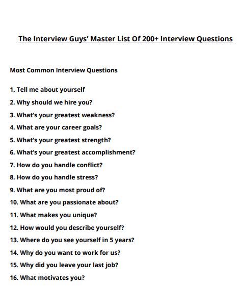 Interview questions and answers pdf