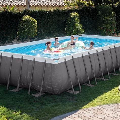 Make the most out of your summers and a splash this summer with the Intex 24 ft. x 12 ft. x 52 in. Ultra XTR Rectangular Frame Pool Set.The rectangular swimming pool design is perfect for narrow backyards, lap swimmers, and pool games. ... 4-position multiport valve and system base. 7000 Gallons Capacity.The pool liner fits most 48 and 52-inch ...