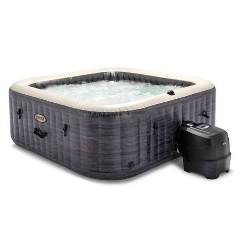 Intex 28451ep Purespa Plus Greystone Inflatable Square Hot Tub