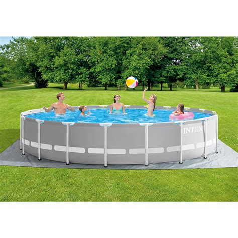 Intex Prism Frame 20-ft x 20-ft x 52-in Round Above-Ground Pool …