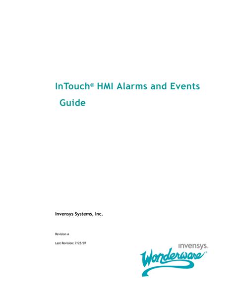 Intouch hmi alarms and events guide. - Arctic cat 770 monte carlo manual.