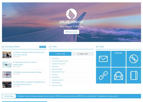 Intranet Sites for Airlines ShortPoint