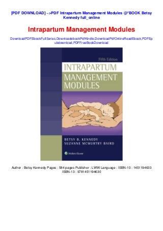 Download Intrapartum Management Modules By Betsy Kennedy