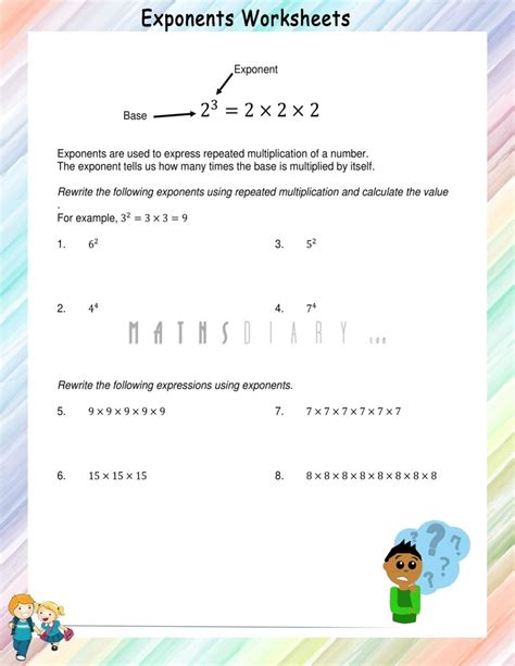 Intro To Exponents Worksheets