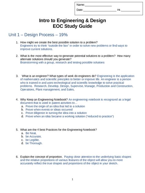 Intro to engineering study guide eoc teaches. - Arens auditing and assurance services solution manual.