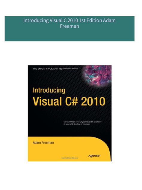 Full Download Introducing Visual C 2010 By Adam   Freeman
