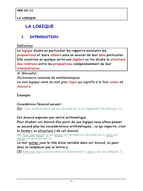 Introduction à la logique