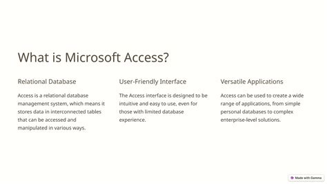 Introduction To A Microsoft Access Database
