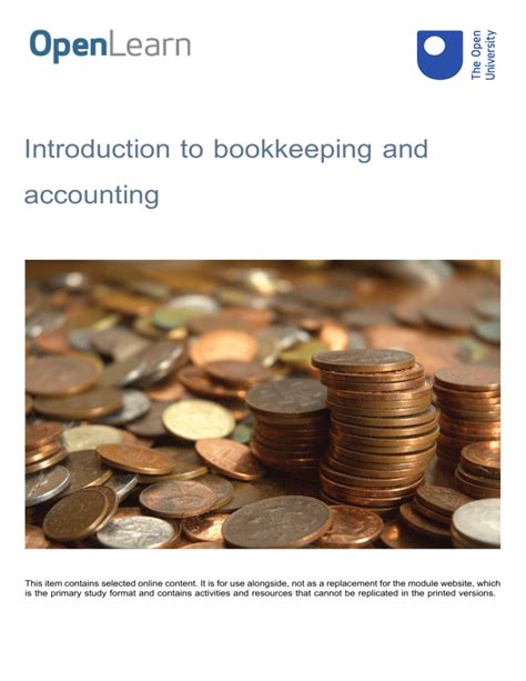 Introduction To Bookkeeping And Accounting Open University