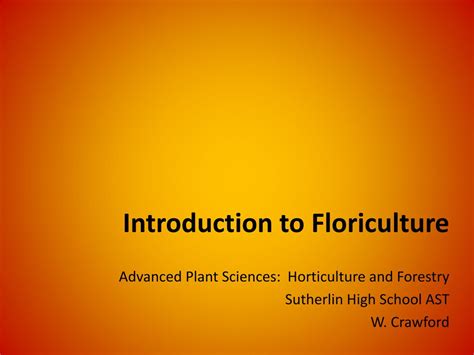 Introduction To Floriculture