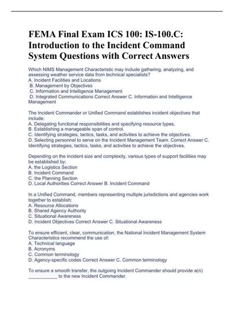 Introduction To Ics Final Exam Answers