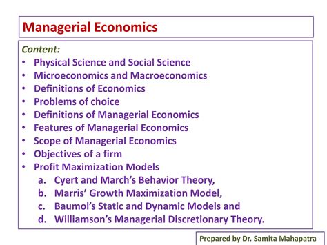 Introduction To Managerial Economics