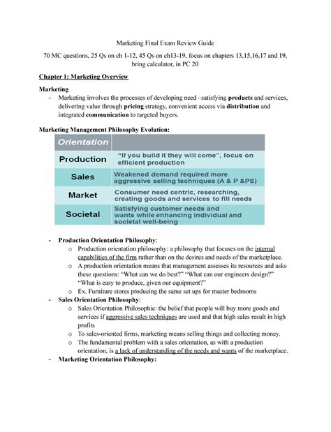 Introduction To Marketing Final Exam