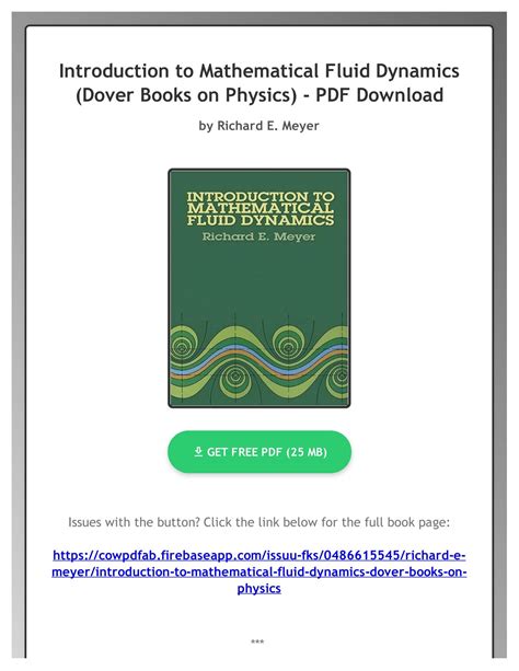 Introduction To Mathematical Fluid Dynamics Dover Books On Physics