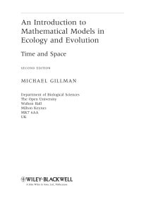 Introduction To Mathematical Models In Ecology And Evolution Time And Space Revised