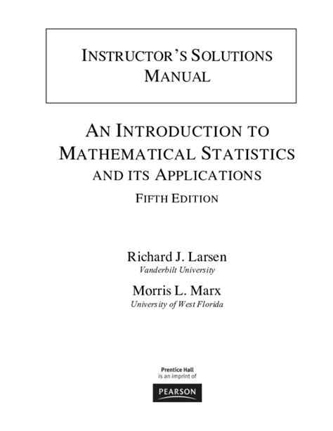 Introduction To Mathematical Statistics Solutions Manual Pdf