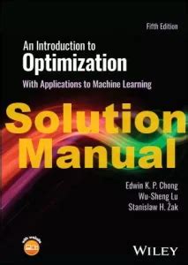 Introduction To Optimization Chong Solution Manual Pdf