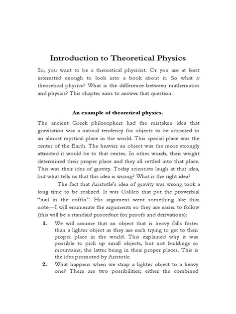 Introduction To Theoretical Physics For Children