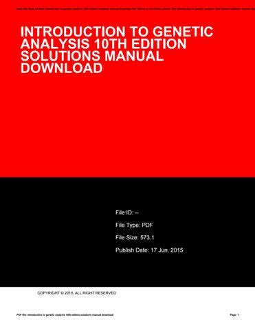 Introduction genetic analysis 10th edition solution manual. - The cross and the switchblade book summary.