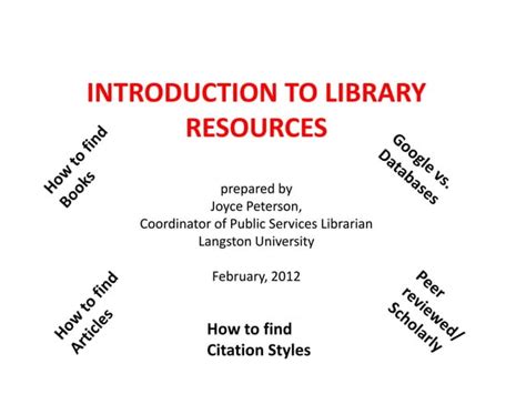 Introduction to Library Resources
