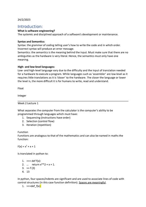 Introduction to Software Engineering (CSSE1001) - University of …