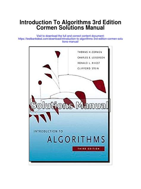 Introduction to algorithms 3rd edition cormen solution manual. - Singer sewing machine user manual 317.