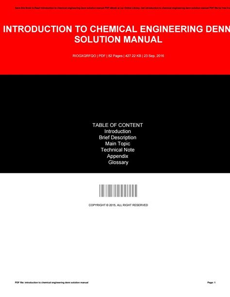 Introduction to chemical engineering denn solution manual. - Saab 9 3 petrol diesel service repair manual.