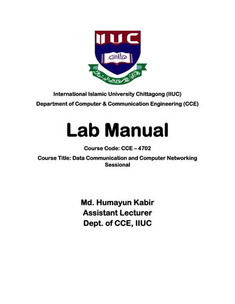 Introduction to computer networking lab manual. - Hampton bay fan model ac 552al manual.