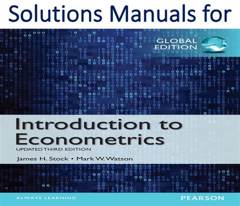 Introduction to econometrics stock watson 3rd edition solutions manual. - Leica camera repair handbook thomas tomosy.